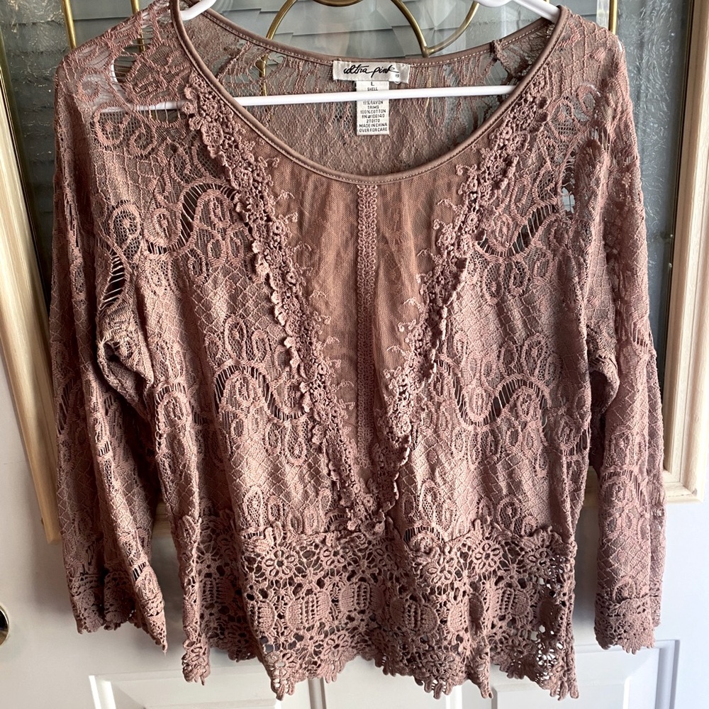 Brown Lace Top